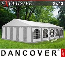 Party tent 5x12 m PVC, Grey/White