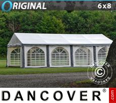Party tent 6x8 m PVC, Grey/White