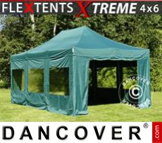 Party tent 4x6 m Green, incl. 8 sidewalls
