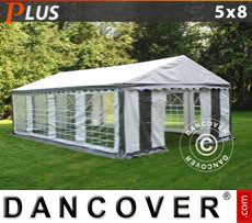 Party tent 5x8 m PE, Grey/White