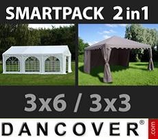 Party tent 3x6 m, White/Gazebo 3x3 m, 