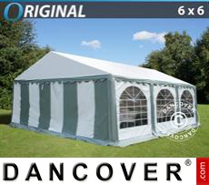 Party tent 6x6 m PVC, Grey/White