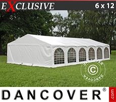Party tent 6x12 m PVC, Arched, White