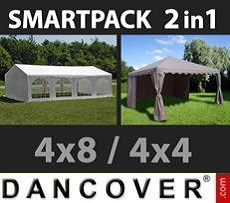 Party tent 4x8 m, White/Gazebo 4x4 m, 