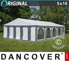 Party tent 5x10 m PVC, Grey/White