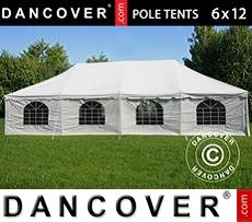 Party tent 6x12 m PVC, White