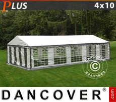 Party tent 4x10 m PE, Grey/White