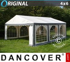Party tent 4x6 m PVC, Grey/White