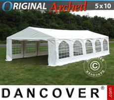Party tent 5x10 m PVC, Arched, White