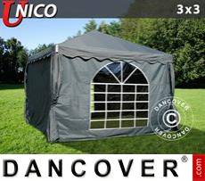 Party tent UNICO 3x3 m, Dark Grey