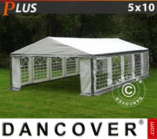 Party tent 5x10 m PE, Grey/White