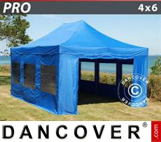 Party tent 4x6 m Blue, incl. 8 sidewalls