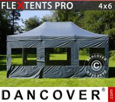 Party tent 4x6 m Grey, incl. 8 sidewalls