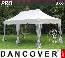 Party tent 3x6 m Latte, incl. 6 decorative curtains
