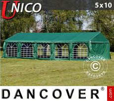 Party tent UNICO 5x10 m, Dark Green