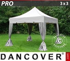 Party tent 3x3 m Latte, incl. 4 decorative curtains
