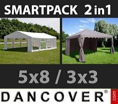 Party tent 5x8 m, White/Gazebo 3x3 m, 